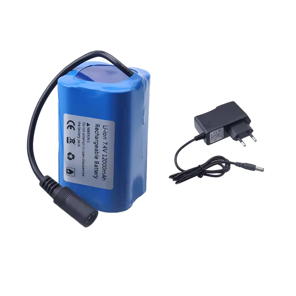 Batería 7.4V 12000mAh para Barco Cebador RC – Cargador USB Incluido