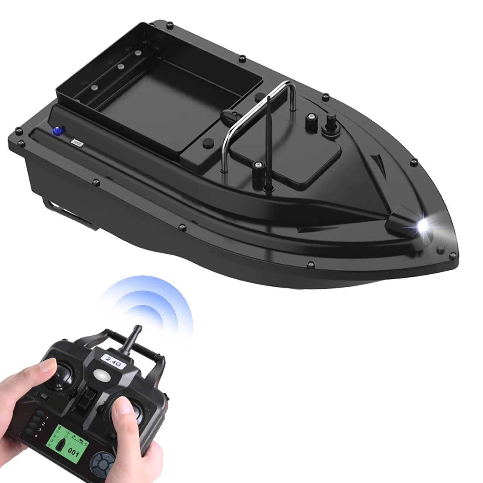 Barco de cebo de pesca GPS con control remoto inalámbrico, distancia de hasta 500m, 2kg de peso máximo y retorno automático
