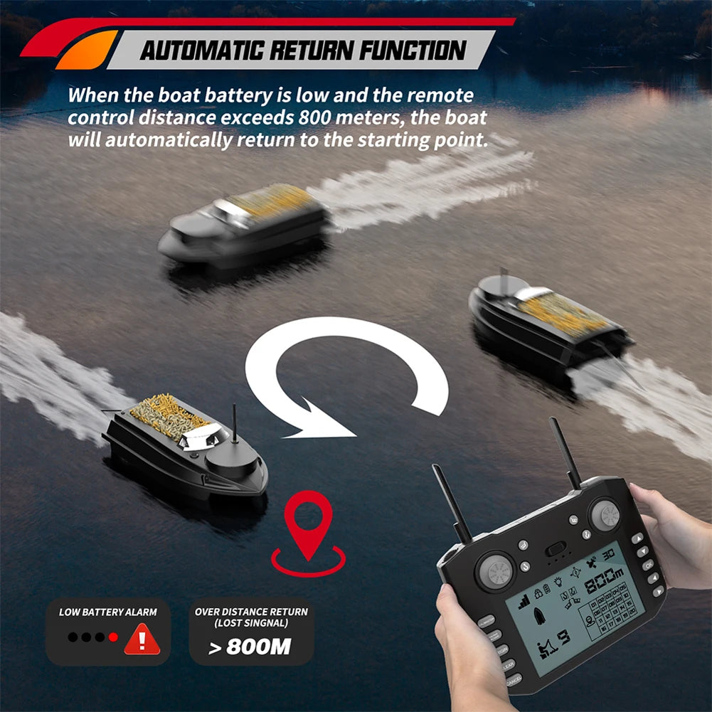 Barco Cebador GPS V030 – 800m y 3kg de Carga - 20000 mAh - con SONAR